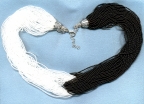 Black and White 49 Strand Seed Bead Necklace